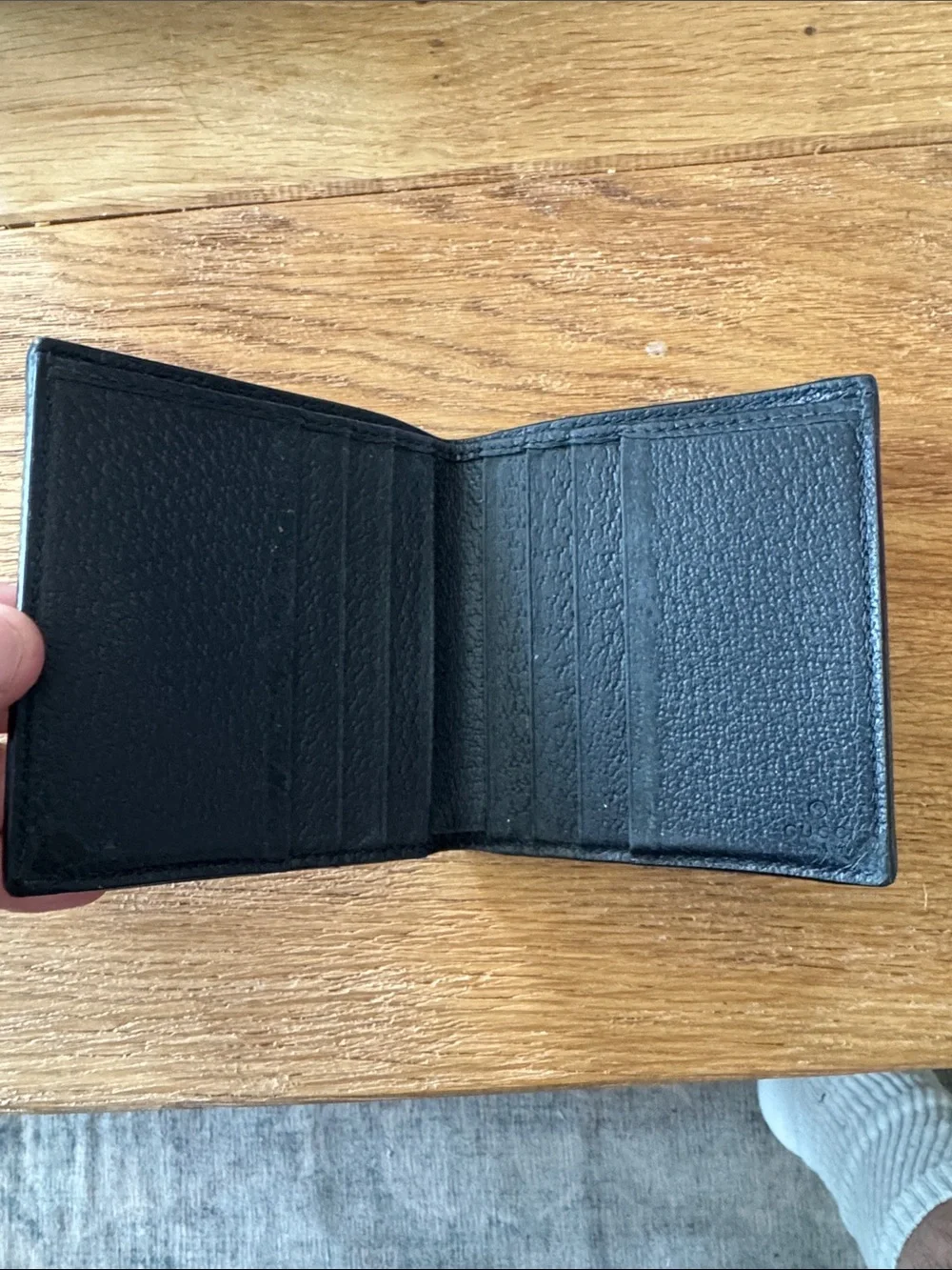 Gucci Black GG Monogram Leather-Trim Bifold Wallet with Silver GG